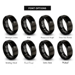 font options for inside engraving on black polo player rings