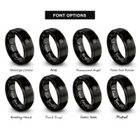 font options for inside engraving on black polo player rings
