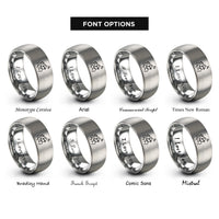 font options for inside engraving on gray polo player rings