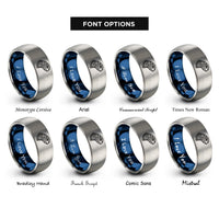 font options for inside engraving on blue & silver polynesian sea turtle (honu) rings