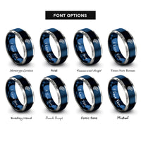 font options for inside engraving on blue & gray polynesian sea turtle (honu) rings