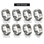 font options for inside engraving on silver polynesian sea turtle (honu) rings