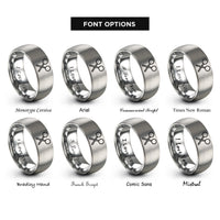 font options for inside engraving on gray pom poms rings