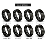font options for inside engraving on black pomegranate rings