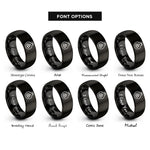 font options for inside engraving on black pomegranate rings