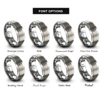 font options for inside engraving on gray pomegranate rings