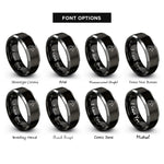 font options for inside engraving on black & silver poodle rings