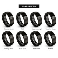 font options for inside engraving on black poodle rings