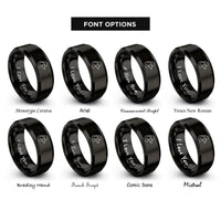 font options for inside engraving on black poodle rings