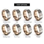 font options for inside engraving on rose gold & grey poodle rings