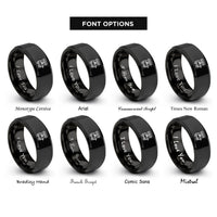 font options for inside engraving on black popcorn cart rings