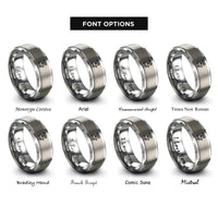 font options for inside engraving on silver popcorn cart rings