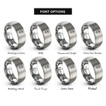 font options for inside engraving on grey poppy single bloom rings