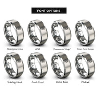 font options for inside engraving on gray poppy single bloom rings