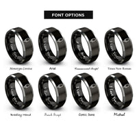 font options for inside engraving on black & silver popsicle rings