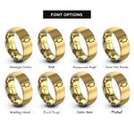 font options for inside engraving on gold & grey popsicle rings