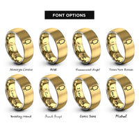 font options for inside engraving on gold & grey popsicle rings