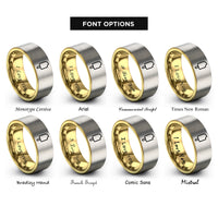 font options for inside engraving on gold & gray popsicle rings