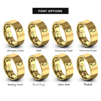 font options for inside engraving on gold popsicle rings