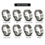 font options for inside engraving on grey popsicle rings