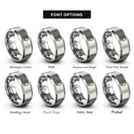 font options for inside engraving on gray popsicle rings