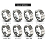 font options for inside engraving on gray popsicle rings