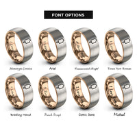 font options for inside engraving on rose gold & silver popsicle rings
