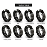 font options for inside engraving on black & gray portable audio recorder rings