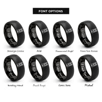 font options for inside engraving on black portable audio recorder rings