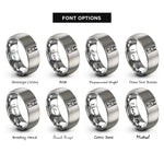 font options for inside engraving on grey portable audio recorder rings