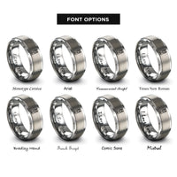 font options for inside engraving on gray portable audio recorder rings