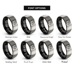font options for inside engraving on black & gray portable cd player rings