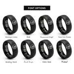 font options for inside engraving on black portable cd player rings