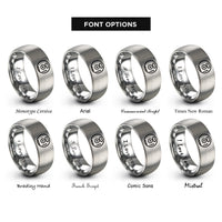 font options for inside engraving on silver portable cd player rings