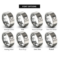 font options for inside engraving on gray porthole rope rings