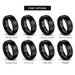 font options for inside engraving on black portholes rings