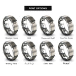 font options for inside engraving on gray portholes rings