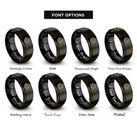 font options for inside engraving on gunmetal & black portholes rings
