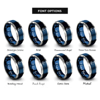font options for inside engraving on blue & grey portland light rings