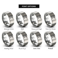 font options for inside engraving on silver portland lighthouse rings