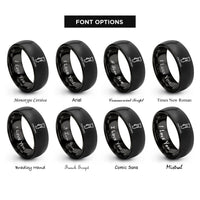 font options for inside engraving on black portugal rings
