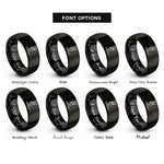font options for inside engraving on black portugal rings
