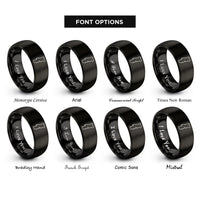 font options for inside engraving on black portugal rings