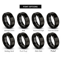 font options for inside engraving on black portugal rings
