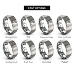 font options for inside engraving on gray portugal rings