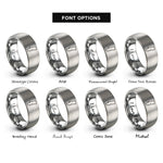 font options for inside engraving on gray portugal rings