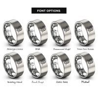 font options for inside engraving on gray poseidon trident rings