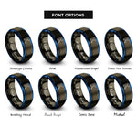 font options for inside engraving on gunmetal & blue potassium k rings