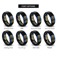 font options for inside engraving on gunmetal & blue potassium k rings