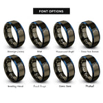 font options for inside engraving on gunmetal & blue potassium k rings